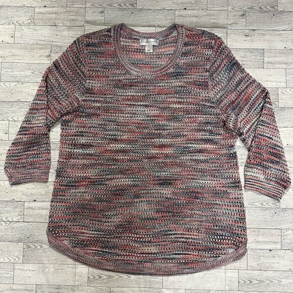 Christopher & Banks | Knitted Sweater | Red, Black, White | XL - Picture 1 of 8